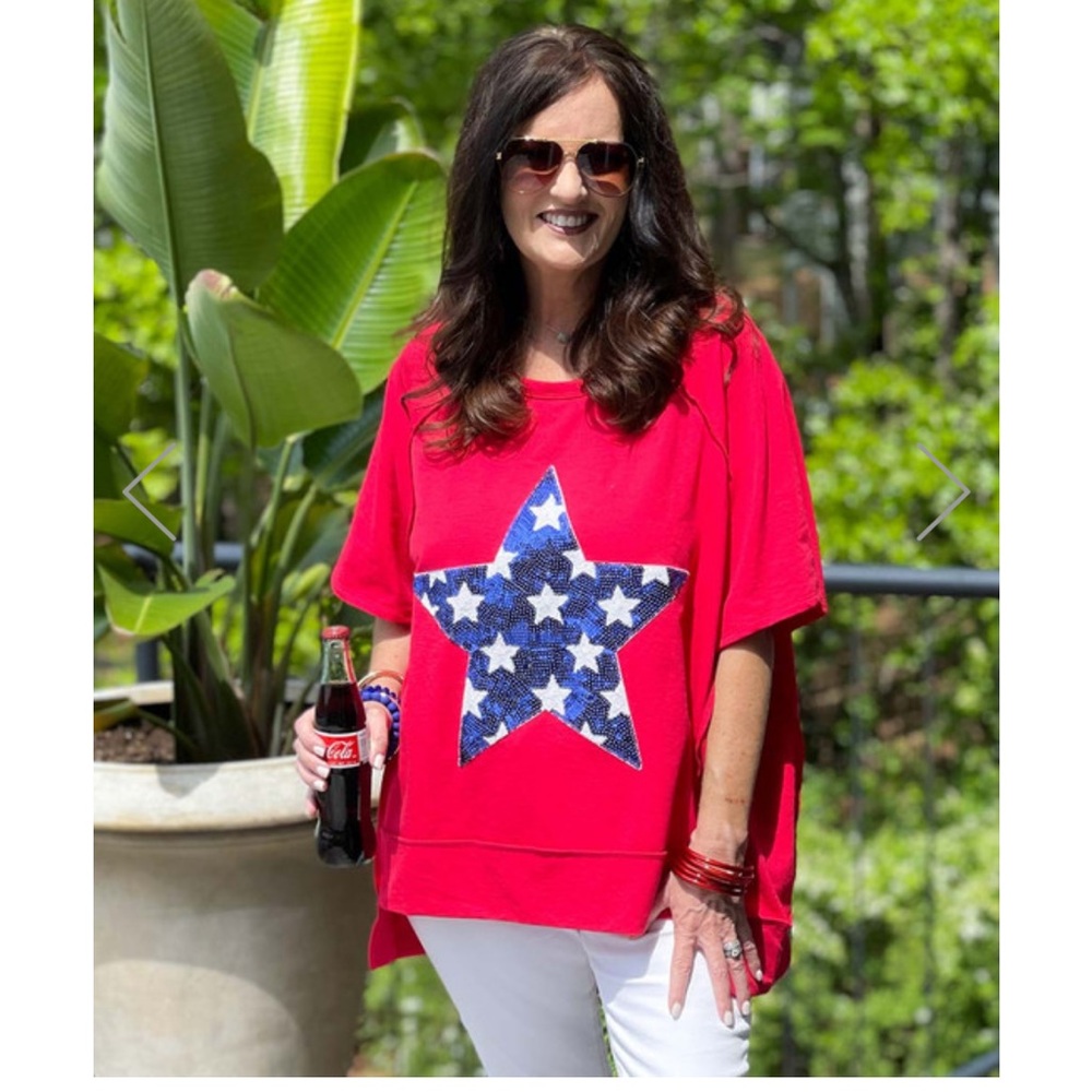 Bibi USA Sequin Star Top Size 1X